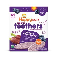 Happy Baby 해피베이비 아기 치발과자 쌀과자 블루베리 Blueberry Purple Carrot 12개입 48g 6팩, 1