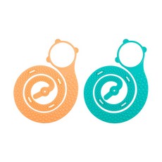 부긴헤드 실리콘 멀티스트랩 2개세트 (색상선택) 유아컵홀더, 쿨 틸+크림시클 오렌지