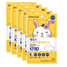 웰킵스 미세먼지황사마스크 소형 KF80, 10개입, 25개, 백색