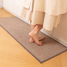 무타공마켓 우디 린넨 주방매트 논슬립 프리미엄, 우디 그레이
