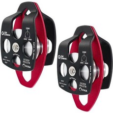 GM CLIMBING 블랙 대형 구조 풀리 32kN 더블 시브 스윙 플레이트 CE UIAA 인증 1개, 2) Pack of 2 - 스윙플레이트