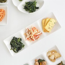 모리다인 마일드 3칸 나눔 도자기 반찬 접시 30cm 1개
