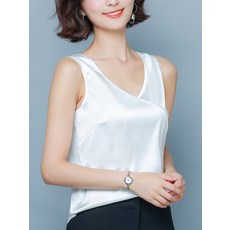 v넥 블랙 이너 나시 봄여름 민소매 탑