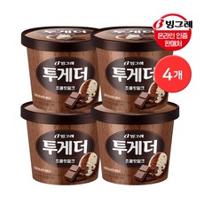 빙그레 투게더 초콜릿 밀크 기타 아이스크림, 710ml, 4개