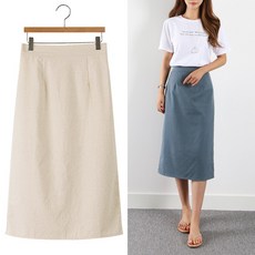핏예쁜 린넨 밴딩 롱스커트 뒷트임 데일리룩 휴가룩 빅사이즈여성의류-3XL 린넨트임스커트