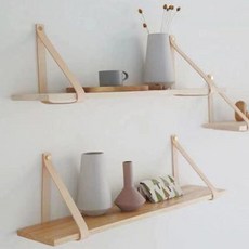 월 행잉 레더스트랩 맞춤 제작하다 락앤락 북유럽 심플 벽 선반 일자판 원목 벨트 벽걸이, 01 정부배정, 01 원목:60x20x24(벨트 2개 매칭)
