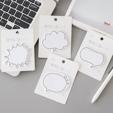 4종세트 말풍선 메모잇 인덱스 접착식 메모잇 점착 메모지 예쁜 떡메모 떡매 떡메, 30매입 (총120매) 30매입 (총120매)