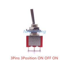 스마트 스위치 IOT 전등 평면 핸들 6mm 패널 마운트 미니 토글 2 3 위치 ON OFF 잠금 순간 RC 모델 리모컨 핀 6 1개 439574, Short 3P ON OFF ON