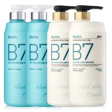 포레스트스토리 B7 약산성 쿨 탈모샴푸 1000ml+탈모헤어팩 1000ml, 2세트