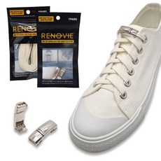 RENOVIE 매듭없는 마그네틱 신발끈 클립 + 고급형 탄성 운동화끈 세트