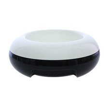 DOM펫전용 보울 블랙화이트 M 애견식기 캣밥그릇 1구식기 고양이식기 개밥그릇 애완식기볼 애완용, 1개