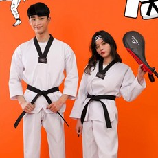태권도복 반티 화이트 상하세트 도복반티 스포츠 운동회 컨셉 체육대회 의상+도복띠 증정 ST842