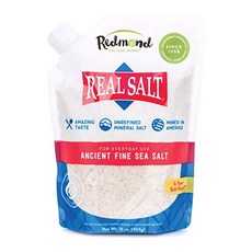 Redmond Real Salt - Ancient Fine Sea Salt Unrefine 레드몬드 리얼 솔트 - 고대 고급 바다소금 비정제 미네랄 소금 16온스 파우치(1팩