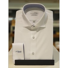 [듀퐁셔츠]인기 신상품 SE4SM22LS755SWH 슬림핏 긴팔 신축성있는 와이드카라 솔리드 화이트 남자 와이셔츠