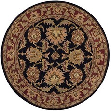 EOM 클래식 컬렉션 CL359A 핸드 메이드 오리엔탈 오리엔탈 네이비 및 레드 울 [8' Diameter- Navy／Red] - E0974002PIK3HK4