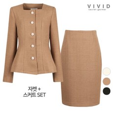 비비드 시크릿가너VIVID SET 여성 봄가을정장 트위드자켓+스커트 세트1597161