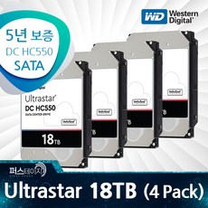 WD 18TB Ultrastar (DC HC550) WUH721818ALE6L4 패키지 (4 Pack) (5년 보증)
