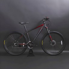 시마노27단 유압식 입문용 27.5인치 산악인증 MTB 자전거, 15인치, 맷블랙/레드(무광)