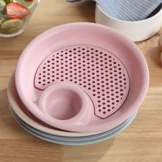 와이에이치투 크리에이티브 4개입 다규격 선택함 독창적 핸드메이드 가방 신기 있음 식초 물빠짐 더블레이어 과일 그릇, 4종 색상 교자 접시 _3만두 제조기