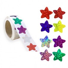 반짝이 별 스타 스티커 포장 다꾸 학교 답례품 8가지 색상 500매, 별(S-2201)