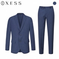 제스 (제스) 린넨혼방 마이크로체크패턴 투버튼 슬림핏 정장세트 (X9BJA5931_S)