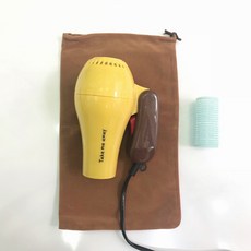 학생 기숙사 전용 전기 휴대 접이식 미니 여행 숏 1000W 이하 소형, 엘로우 _수납가방 _앞머리 헤어롤