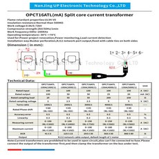 NJXSE OPCT16ATL 분할 코어 전류 변압기 3 인 1 클램프 RJ12 CT 5A 10A 30A, 01 OPCT10ATL 2000-1, 1개
