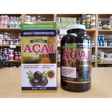 PURUS NUTRITION 100% 유기농 아사이베리 20배 농축 500mg 500정 캐나다 유기농 아사이베리 대용량 500정 20배 농축 캐나다에서 직배송, 1개