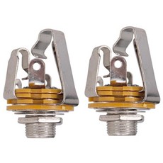 2pcs 1/4 인치 6.35mm 스테레오 입력 잭 플러그 소켓 전기 기타베이스 기타 픽업 출력 잭 기타 부품, 하나, 은