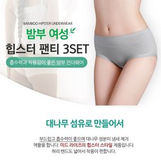 기획초특가 - 밤부 여성팬티 힙스터 3매/대나무 섬유로 만든 여성 사각팬티 3매/냄새제거 힙스터 스타일 미드 라이즈 팬티/넓은 허리밴드 사각팬티