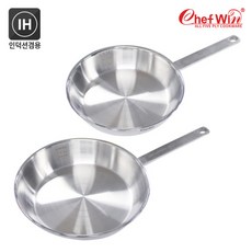 [쉐프윈] 316 스텐 통5중 커퍼코어 쏘테 후라이팬 2종세트(22cm 26cm), 상세 설명 참조, 상세 설명 참조