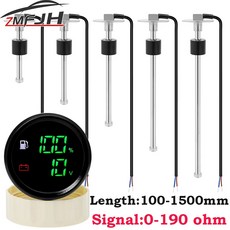디지털 듀얼 52mm 게이지 경고 연료 레벨 전압 2 In 1 게이지 연료 레벨 센서 0190ohm 마린 보트 자동차 트럭 932V, [10] 325mm Sensor, 1개