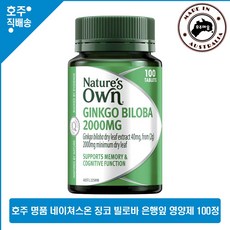 호주산 명품 은행잎 영양제 네이쳐스온 징코 빌로바 2000mg 100정, 1개