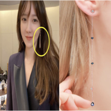펜트하우스 이지아 롱 귀걸이 - 드라마 체인 14K 데일리 골드 드랍 귀걸이