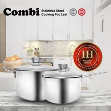 [슈퍼HOT][INNOCOOK] 이노쿡 콤비 스테인리스 냄비 2종세트(18편수+20양수), 단품, 단품, 1개