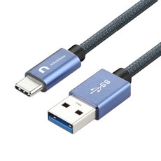 속도빠른 아이폰 카플레이 C타입 케이블 USB3.2 10Gbps, 1개, 블루, 100cm