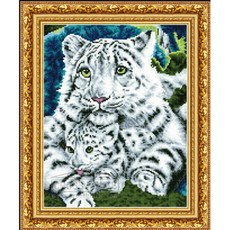 백호보석십자수