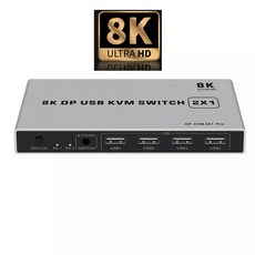 kvm 스위치 듀얼 포트 디스플레이 KVM 스위치 지지대 마우스 및 키보드 공유 8K 60Hz USB DP 스위치 KVM 4K 144hz