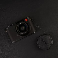 수동 가죽 렌즈 캡 렌즈 방수 보호 카메라 렌즈 커버 leica Q typ116 leica QP Q2 카메라 액세서리, 검은색, 하나, 1개