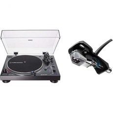 AudioTechnica ATLP120XUSBBK 다이렉트 드라이브 턴테이블아날로그 USB 완전 수동 하이파이 3단 속도 비닐을 디지털로 변환 스케이트 방지 및 가변 피치 컨트, Black_Turntable + Combo Kit Gr