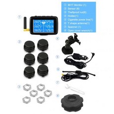 자동차 후방감지센서 u901t tpms 트럭 6 개의 외부 가있는 24v 무선 57, 검은색