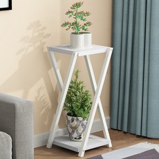 철제 화분 받침대 플랜트 스탠드 인테리어 화분 진열대 거실 베란다 선반, 60CM 높은 흰색 프레임 + 화이트 보드