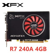 그래픽카드XFX Radeon R7 240A 2GB GDDR5 비디오 카드 GPU 용 AMD 4GB 128bit 그래픽 화면 데스크탑 컴퓨터, 02 XFX R7 240A 4GB