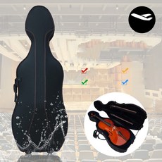  첼로 하드 케이스 방수 가방 바퀴 달린 수화물 백팩, 4/4 size 