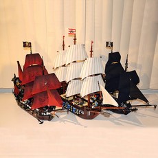 레고 블럭 해적선 배 장식 피규어 블럭, 병 속의 새로운 배 + 조명