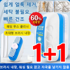 1+1 브러시 있는 패딩 무스 클리너 패딩클리너 강력한 얼룩제거제 물없이 쉽고 간편하게 얼룩제거, (1+1)패딩 무스 클리너 100ml, 2개