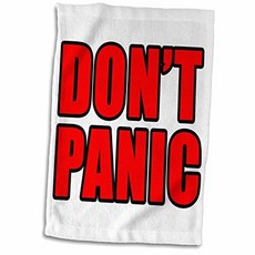 3D Rose Do nt Panic Hand Towel 15 "x 22" Red, 단일옵션