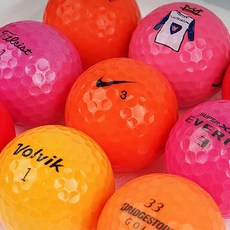 유명 혼합브랜드 컬러볼 레드 옐로우 흰볼 골프공 로스트볼 A+ A A-, 유명 붉은계열 A/A- 50알