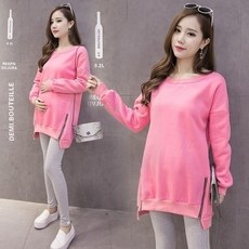 인터유 임산부원피스 임부원피스 뱃살가리기 날씬해 보이는 투수영복 상의 와이드 루즈핏 패션 타입 겨울 가을 계절 미드 장조