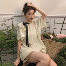 여성 여름 임산부 반팔 블라우스 캐주얼 쉬폰 상의 루즈핏 임부복 기질 라운드넥 블라우스 셔츠